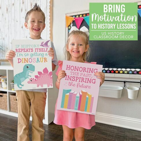 Hadley Designs 6 Social Studies Classroom Decorations – US History Posters for Elementary, Middle School and High School, Durable World History Wall Art for Teachers - Pastel Classroom Decor in Saudi Arabia