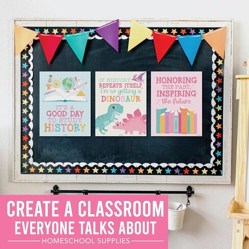 Hadley Designs 6 Social Studies Classroom Decorations – US History Posters for Elementary, Middle School and High School, Durable World History Wall Art for Teachers - Pastel Classroom Decor in Saudi Arabia