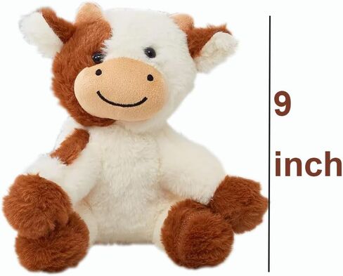 Cow Stuffed Animal Cute Cow Plush Doll Toy 9 inch for Girls Boys Christmas (zuoniu Brown) in Kuwait