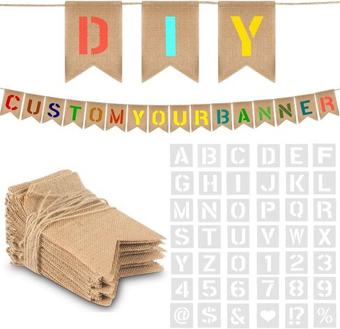 طقم لافتة DIY مع 48 علامة و 42 جهاز كمبيوتر الشخصي - إقرار حرف - إنشاء لافتة خيشية مخصصة مخصصة in Saudi Arabia