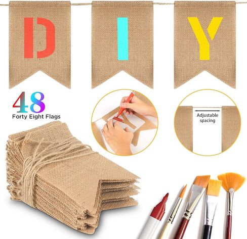طقم لافتة DIY مع 48 علامة و 42 جهاز كمبيوتر الشخصي - إقرار حرف - إنشاء لافتة خيشية مخصصة مخصصة in Saudi Arabia