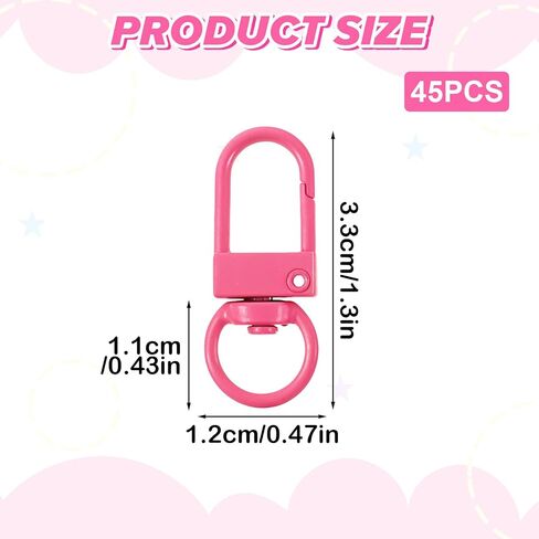 45 Pcs Lobster Claw Clasps, Swivel Snap Hooks, Lobster Claw Clasps for Keychains, Metal Bag Charm Clip for Keychains, Wallets, Straps, Dog Tags, Zipper Jewelry and DIY Handmade Projects in Saudi Arabia