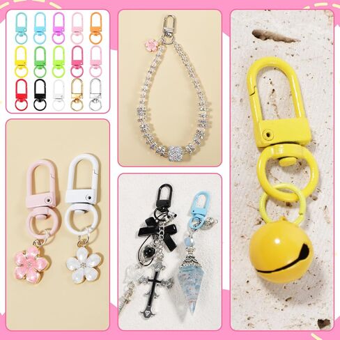 45 Pcs Lobster Claw Clasps, Swivel Snap Hooks, Lobster Claw Clasps for Keychains, Metal Bag Charm Clip for Keychains, Wallets, Straps, Dog Tags, Zipper Jewelry and DIY Handmade Projects in Saudi Arabia