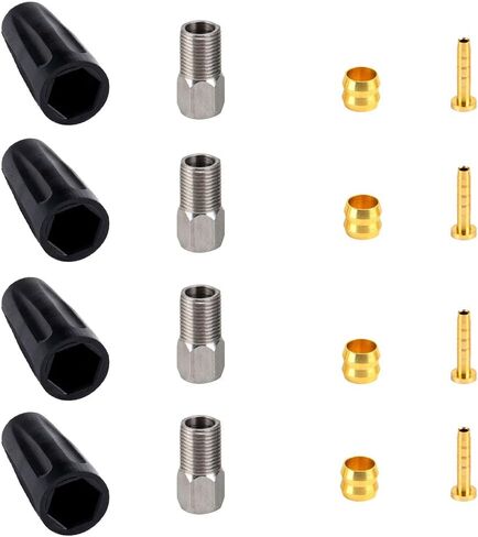 16 قطعة (4X رأس زيتوني، 4X حشوات توصيل، 4X براغي، 4X أغطية) مجموعة خرطوم كابل BH90، إدراج موصل زيتوني، أجزاء طقم تسييل مسمار توصيل، دراجة MTB.... in Kuwait