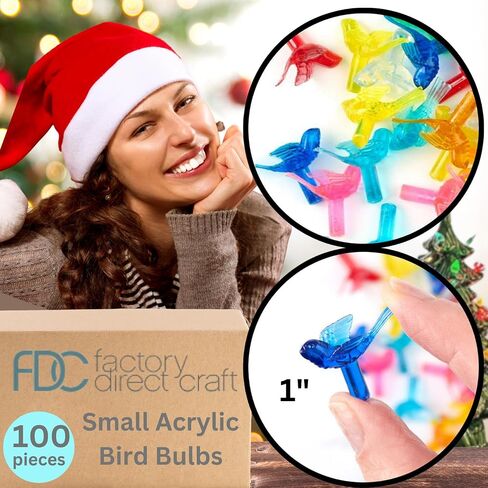 Pack of 50 Mini Acrylic Ceramic Christmas Tree Replacement Flower Bulbs - Multicolor Plastic Twist Flower Bulbs to Replace Missing Bulbs on Ceramic Trees (Size:3/4" L x 3/4"" Dia) in Saudi Arabia