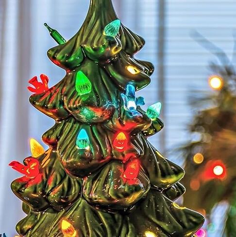 Pack of 50 Mini Acrylic Ceramic Christmas Tree Replacement Flower Bulbs - Multicolor Plastic Twist Flower Bulbs to Replace Missing Bulbs on Ceramic Trees (Size:3/4" L x 3/4"" Dia) in Saudi Arabia