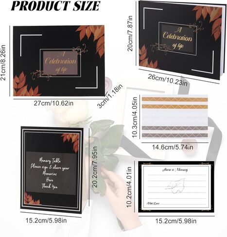 دفتر ضيوف جنازة ، دفتر الضيوف للخدمة التذكارية ، دفتر ضيوف جنازة للخدمة التذكارية ، يشمل: دفتر زوار ، 50 بطاقة ذاكرة ، قلم الكرة العصيان ، علامة ، مربع ، احتفال بمجموعة دفتر الضيوف من 6 in Kuwait