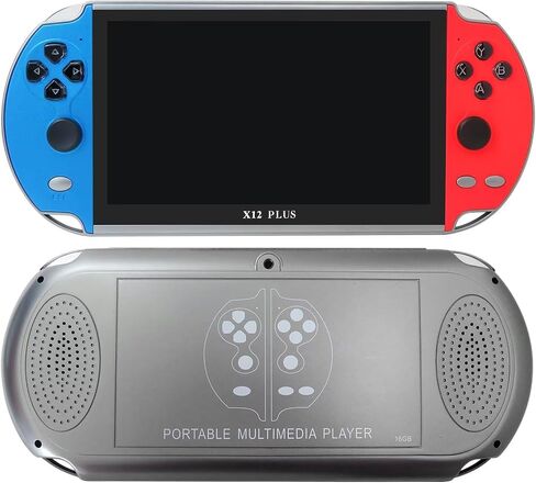 Built in 10000+ X12 Plus Gamepad 7" 16GB Portable Handheld Video Game Console Player (Classic Blue and Red) in Saudi Arabia