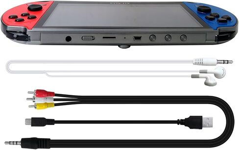 Built in 10000+ X12 Plus Gamepad 7" 16GB Portable Handheld Video Game Console Player (Classic Blue and Red) in Saudi Arabia