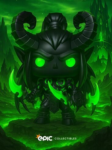 Pop Games: World of Warcraft - Illidan in Demon Form (Chase Variant) Glows in The Dark Vinyl Figure Included with Box Protector Compatible for Funko in Saudi Arabia