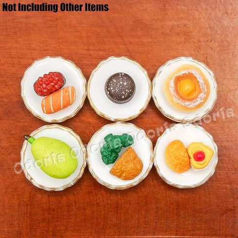 Odoria 1:12 Miniature 6Pcs Porcelain Dish Plates Dollhouse Kitchen Food Tableware Accessories in Saudi Arabia