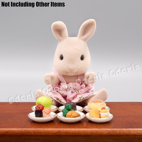 Odoria 1:12 Miniature 6Pcs Porcelain Dish Plates Dollhouse Kitchen Food Tableware Accessories in Saudi Arabia