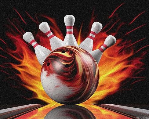 Vnuiehg Bowling Ball Digital Painting Personalized Paint by Number من صور أدوات الطلاء الزيتية الرقمية مع فرش الطلاء بأرقام لديكور الجدار المبتدئين للمنزل 16 × 20 بوصة in Saudi Arabia