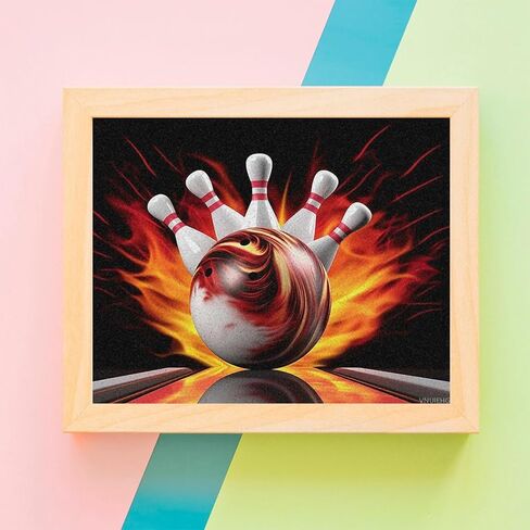 Vnuiehg Bowling Ball Digital Painting Personalized Paint by Number من صور أدوات الطلاء الزيتية الرقمية مع فرش الطلاء بأرقام لديكور الجدار المبتدئين للمنزل 16 × 20 بوصة in Saudi Arabia