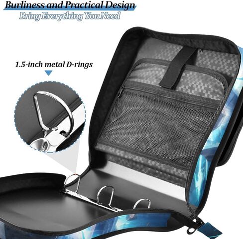 Football Soccer 3D 3 Ring Zipper Binder with Handle Sport 1.5 inch Binder Organizer, Multi Pockets Office File Folder with Shoulder Strap 500 Sheet Capacity in Saudi Arabia