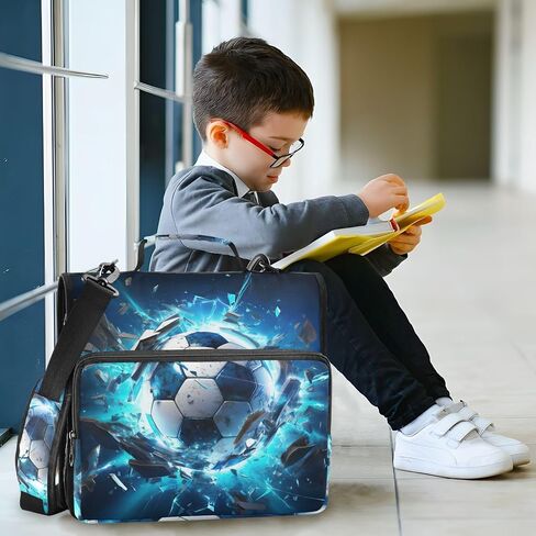 Football Soccer 3D 3 Ring Zipper Binder with Handle Sport 1.5 inch Binder Organizer, Multi Pockets Office File Folder with Shoulder Strap 500 Sheet Capacity in Saudi Arabia