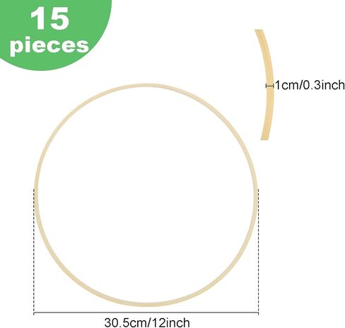 Shuess 15pcs 12 بوصة الخيزران الخيزران الأزهار الزهور حلقات إكليلي in Saudi Arabia