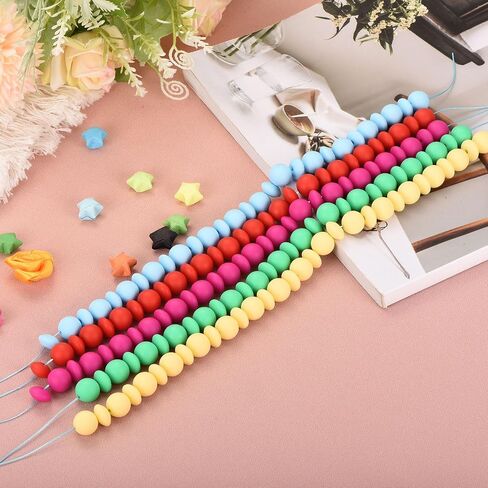 MECCANIXITY 40Pcs 12mm Silicone Lentil Beads, Round, Black, Gray, White, Red; DIY Jewelry, Keychains, Pens in Saudi Arabia
