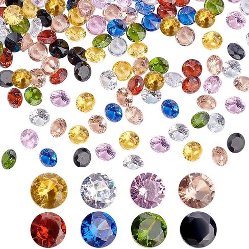 Ph Pandahall 400pcs 5mm Zirconia Zirconia Stone 8 ألوان جولة Faceted Rhinestone Diamond Stones Gems Gemstone Stoys Cz Stones for Ring Enring Bracelet Prendant Jewelry Art Making in Saudi Arabia