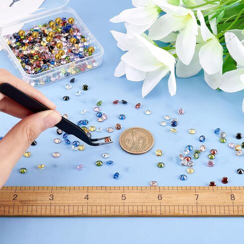 Ph Pandahall 400pcs 5mm Zirconia Zirconia Stone 8 ألوان جولة Faceted Rhinestone Diamond Stones Gems Gemstone Stoys Cz Stones for Ring Enring Bracelet Prendant Jewelry Art Making in Saudi Arabia
