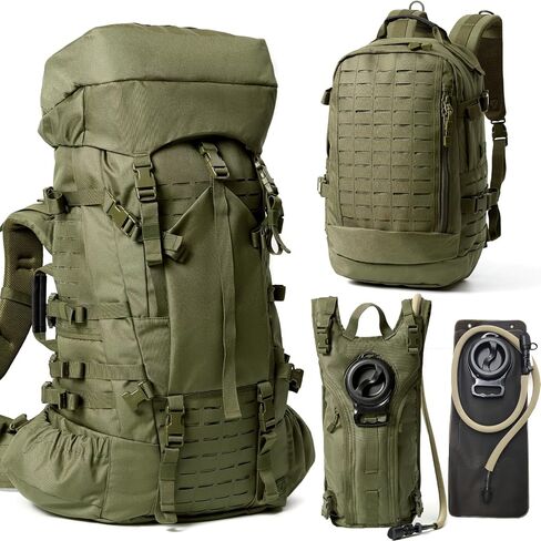 MT ILBE Large Military Rucksack with Frame, 74L Main Pack, 25L Assault Pack in Saudi Arabia