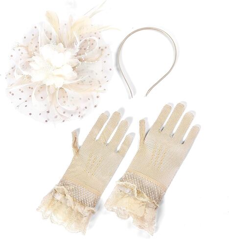 قطع زينة قبعة كنتاكي ديربي القبعات كليب قبعة الزفاف كوكتيل الشاي حفلة أغطية الرأس وقفازات الدانتيل القصيرة in Kuwait