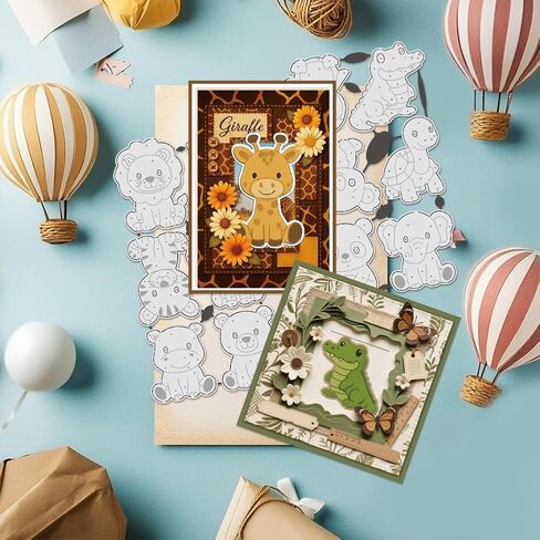 UniCraftale 12pcs DIY قطع حيوان يموت المعادن النمور النمور يموت قطع البطاقات صنع حديقة حيوانات حيوانات كربونية الصلب قطع الحيوانات الصغيرة يموت ورقة الإستنسل لألبوم صور سكرابوكينغ in Saudi Arabia
