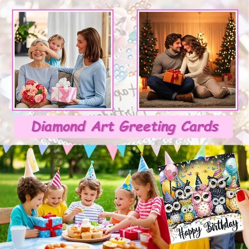 بطاقات عيد الميلاد من 12 حزمة DIY DIY Diamond Art مع مظاريف ، وبطاقات تحية من الماس على شكل خاص ، ومجموعة فنية ، هدية إبداعية لعيد الميلاد in Saudi Arabia