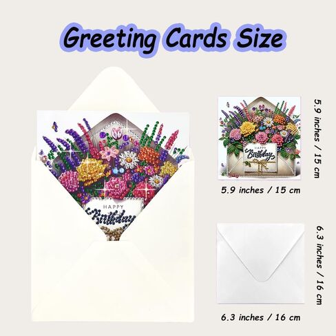 بطاقات عيد الميلاد من 12 حزمة DIY DIY Diamond Art مع مظاريف ، وبطاقات تحية من الماس على شكل خاص ، ومجموعة فنية ، هدية إبداعية لعيد الميلاد in Saudi Arabia