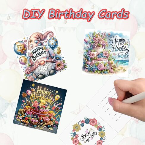 بطاقات عيد الميلاد من 12 حزمة DIY DIY Diamond Art مع مظاريف ، وبطاقات تحية من الماس على شكل خاص ، ومجموعة فنية ، هدية إبداعية لعيد الميلاد in Saudi Arabia