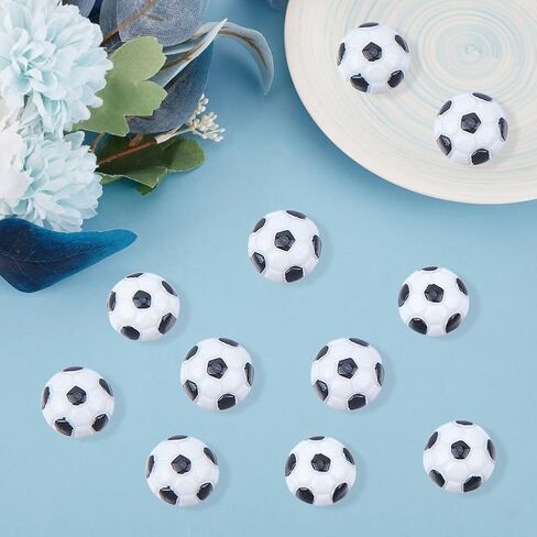 SUNNYCLUE 50Pcs Sports Flatback Resin Charms Football Cabochons Flat Back 15.5mm Mini Sport Soccer Ball Charm Beads for DIY Scrapbooking Phone Case Boxes Embellishments Jewelry Making Crafts Decor in Saudi Arabia