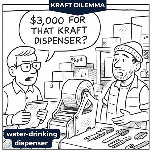 شريط تعبئة الورق متنوعة 4 عبوات - 2 معززة + 2 قابلة للارتقاء ، 1.9 "× 55 YD - شريط ختم الصندوق الذاتي للشحن الصغير بيز ، لا مطلوبة على شريط الأشرطة - قابلة للتحلل ، Kraft Brown in Kuwait