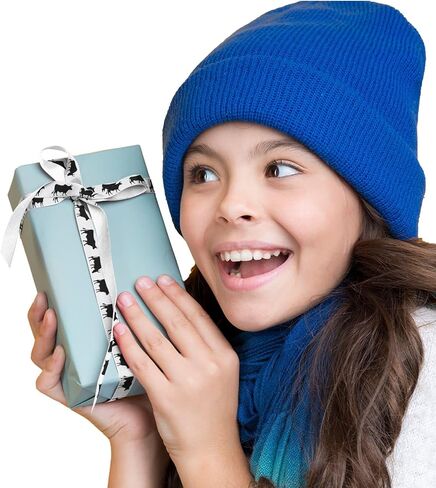 YKW Sheep Pattern Grosgrain Ribbon Set - 3 Widths (3/8", 7/8", 1.5") x 5 Yards Each - Black, White & Beige Silhouette Ribbons for Crafts, Gift Wrapping, Wedding & Party Decoration in Kuwait