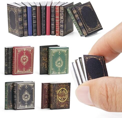 Odoria Dollhouse Vintage Books Miniature: 24Pcs 1/12 Scale Victorian Notebooks for Antique Library Office - Mini Bulk Book Paper School Supplies for Craft, Style A in Saudi Arabia