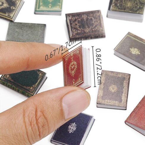 Odoria Dollhouse Vintage Books Miniature: 24Pcs 1/12 Scale Victorian Notebooks for Antique Library Office - Mini Bulk Book Paper School Supplies for Craft, Style A in Saudi Arabia