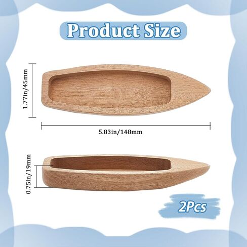 GORGECRAFT 2Pcs Wood Boat Model Unfinished Wooden Boat Craft Mini Nautical Fishing Sailboat Wood Canoe Craft Project Desktop Ocean Landscape Ornament for Centerpiece Home Office DIY Project Supply in Saudi Arabia