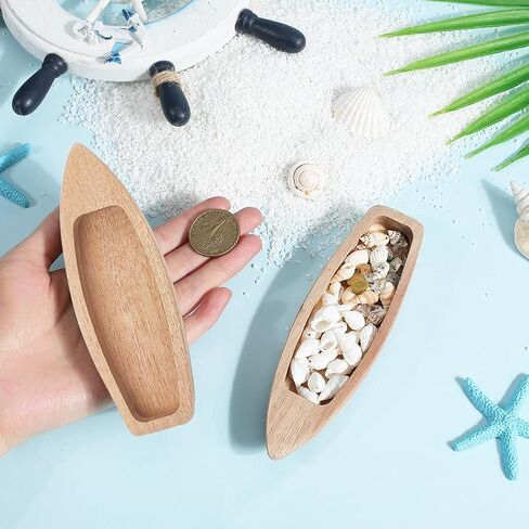 GORGECRAFT 2Pcs Wood Boat Model Unfinished Wooden Boat Craft Mini Nautical Fishing Sailboat Wood Canoe Craft Project Desktop Ocean Landscape Ornament for Centerpiece Home Office DIY Project Supply in Saudi Arabia
