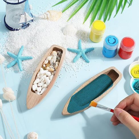GORGECRAFT 2Pcs Wood Boat Model Unfinished Wooden Boat Craft Mini Nautical Fishing Sailboat Wood Canoe Craft Project Desktop Ocean Landscape Ornament for Centerpiece Home Office DIY Project Supply in Saudi Arabia