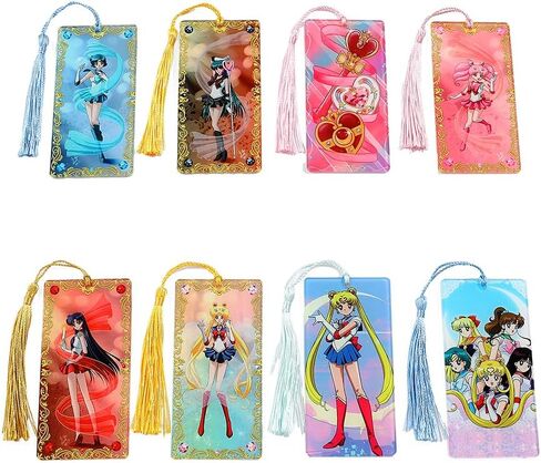 قطعة واحدة من الإشارة المرجعية الأنيمي المحاربة - علامات كرتونية من الأكريليك للبحارة الكرتونية لمحبي ديدان الكتب، وإكسسوارات كتب أقلام القراءة، وهدايا العطلات، وهدايا عيد الميلاد (خمس أخوات) in Kuwait