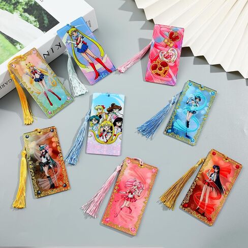 قطعة واحدة من الإشارة المرجعية الأنيمي المحاربة - علامات كرتونية من الأكريليك للبحارة الكرتونية لمحبي ديدان الكتب، وإكسسوارات كتب أقلام القراءة، وهدايا العطلات، وهدايا عيد الميلاد (خمس أخوات) in Kuwait