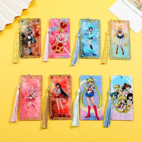 قطعة واحدة من الإشارة المرجعية الأنيمي المحاربة - علامات كرتونية من الأكريليك للبحارة الكرتونية لمحبي ديدان الكتب، وإكسسوارات كتب أقلام القراءة، وهدايا العطلات، وهدايا عيد الميلاد (خمس أخوات) in Kuwait