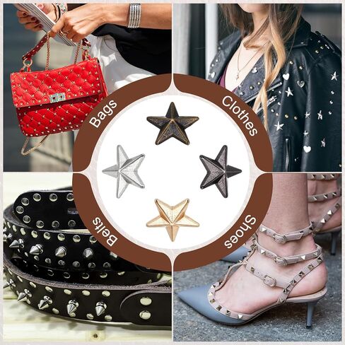 PATIKIL 16mm Star Rivets, 25 Sets Leather Rivets Studs Rivets Double Cap Spikes Rivet for Leather Crafting for Decor Repair DIY Clothing Belts Bags Shoes, Gold Tone in Saudi Arabia