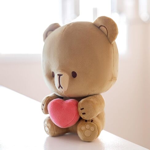 Mocha يجلس أفخم مع القلب المغناطيسي 8 بوصة البضائع الأصيلة الرائعة اللطيفة محشو بالدب هدية ناعمة الحجم لأي مناسبة لأزواج الأزواج عيد ميلاد محبوب in Kuwait