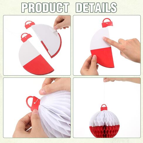 Gone Fishing Party Decorations Set Includes Bobber Honeycomb Balls Cute Cardstock Photo Prop Fish Net Decorations Party Banner for Fishing Birthday Table Dessert Supply in Saudi Arabia