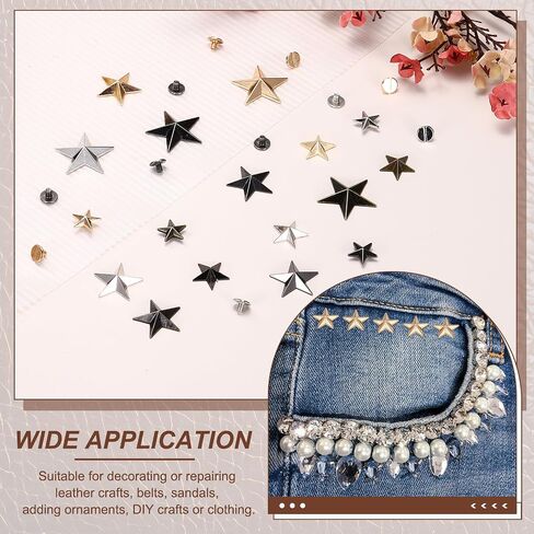 PATIKIL 16mm Star Rivets, 25 Sets Leather Rivets Studs Rivets Double Cap Spikes Rivet for Leather Crafting for Decor Repair DIY Clothing Belts Bags Shoes, Gold Tone in Saudi Arabia