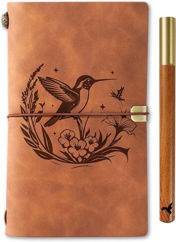 Hummingbird Gifts for Women & Hummingbird Lovers, Journal Notebook with Pen, Refillable Sketchbook, Travel Diary, Lined Planner, 7x5 Inches in Saudi Arabia
