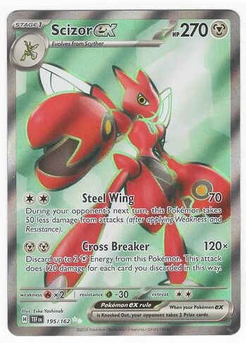 Pokemon – Scizor ex 195/162 - Temporal Forces – Full Art – Ultra Rare – Holo Foil Card in Saudi Arabia