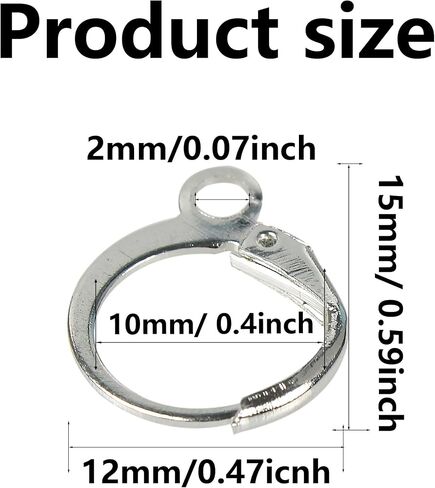 pson 100PCS 0.86Inch Earring Hooks, Stainless Steel Ear Wires Fish Hooks with Loop Hole for DIY, Jewelry Making (Silver) in Saudi Arabia