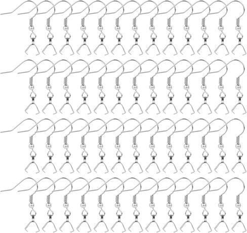 Framendino, 50 Pack Hypoallergenic Earring Hooks Stainless Steel French Wire Ear Ball with Pendant Clasp for Jewelry Making DIY Crafts in Saudi Arabia