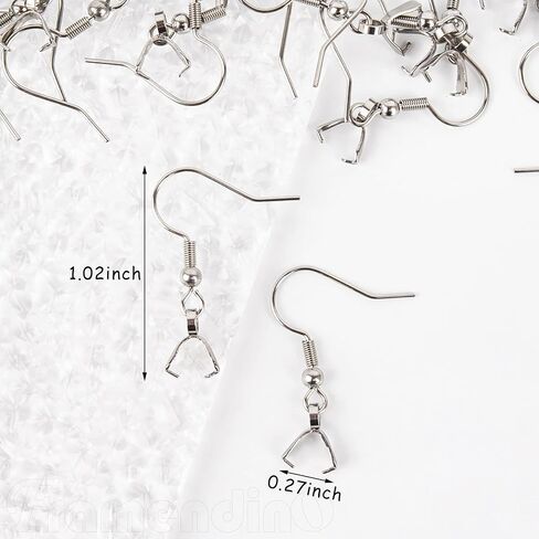 Framendino, 50 Pack Hypoallergenic Earring Hooks Stainless Steel French Wire Ear Ball with Pendant Clasp for Jewelry Making DIY Crafts in Saudi Arabia